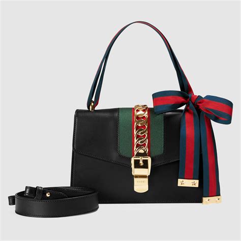 gucci sylvie leather shoulder bag|authentic gucci boston bag.